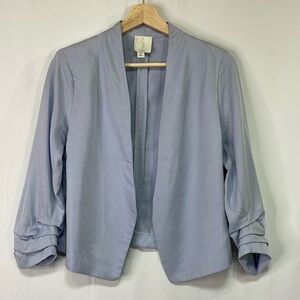 🍔 Joie light blue open front three-quarter length sleeve lightweight jacket: